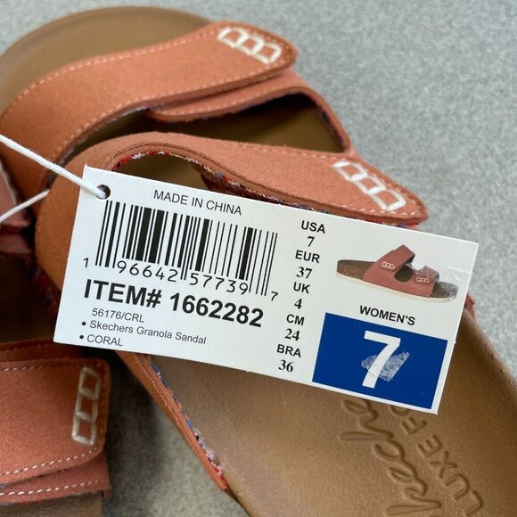 NEW Skechers Women's Size 7 Granola Sandal Luxe Foam Coral Slide - Picture 4 of 7